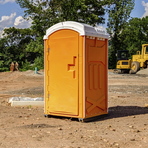 how often are the portable restrooms cleaned and serviced during a rental period in Blaine County